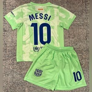 Messi Green Barcelona Kids Youth Soccer Jersey - Toddler and Youth Sizing